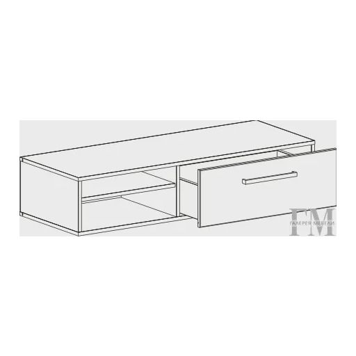 Тумба 1220 «Кёльн», низкая, белый глянец